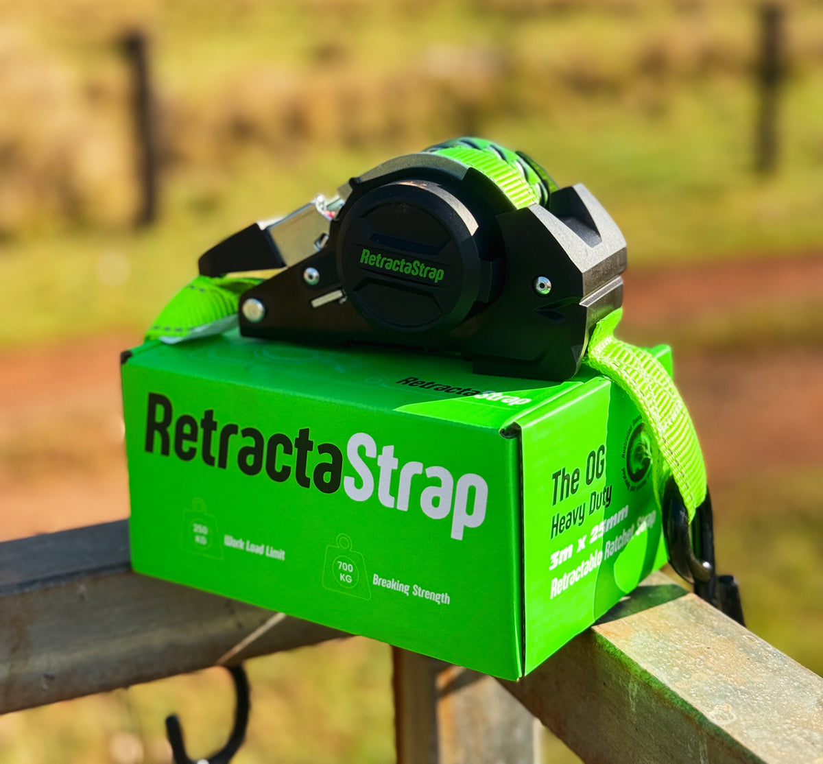 Retractastrap The OG Retractable Ratchet Strap 3m x 25mm Green
