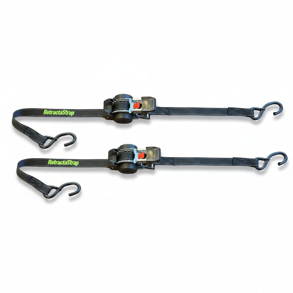 Retractastrap The OG Retractable Ratchet Strap Double Pack 3m x 25mm Black 