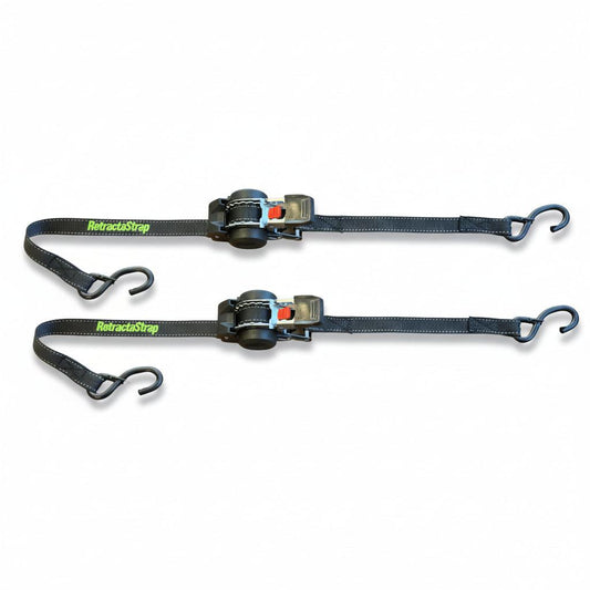 Retractastrap The OG Retractable Ratchet Strap Double Pack 3m x 25mm Black 